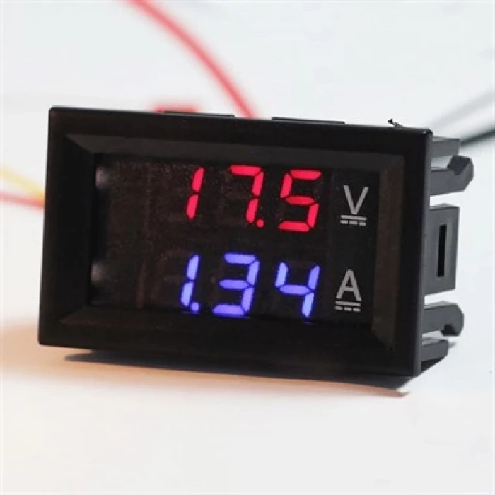 Panel Tipi 0-100V 10A Voltmetre/Ampermetre