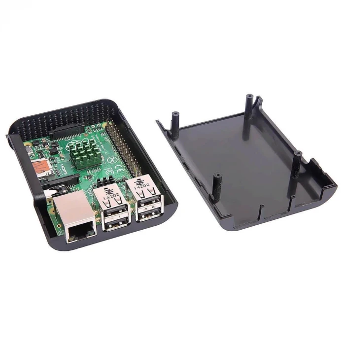 Raspberry Pi 4 Oval Siyah Muhafaza Kutusu