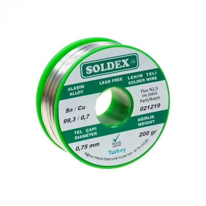 Soldex Kurşunsuz Lehim Teli 0,75mm 200gr
