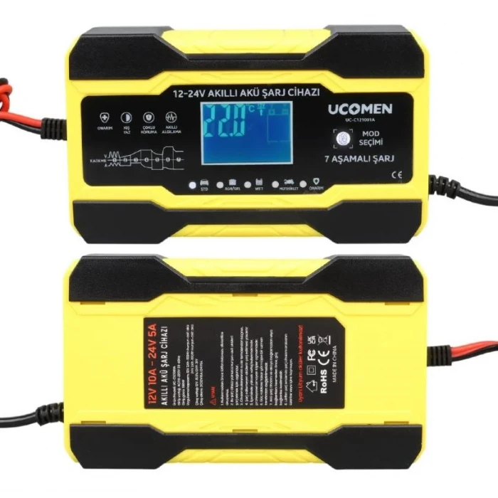 Ucomen Akü Şarj Cihazı 12/24 Volt 10A