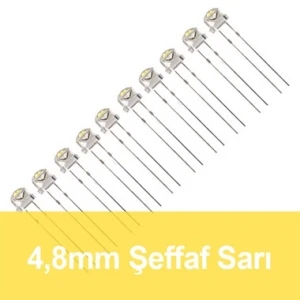 4.8mm Şeffaf Sarı Mantar LED