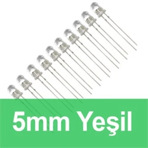 5mm Şeffaf Yeşil Diyot LED