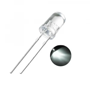 Beyaz Flaşör 2 Bacaklı LED 5mm