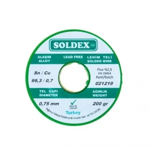 Soldex Kurşunsuz Lehim Teli 0,75mm 200gr