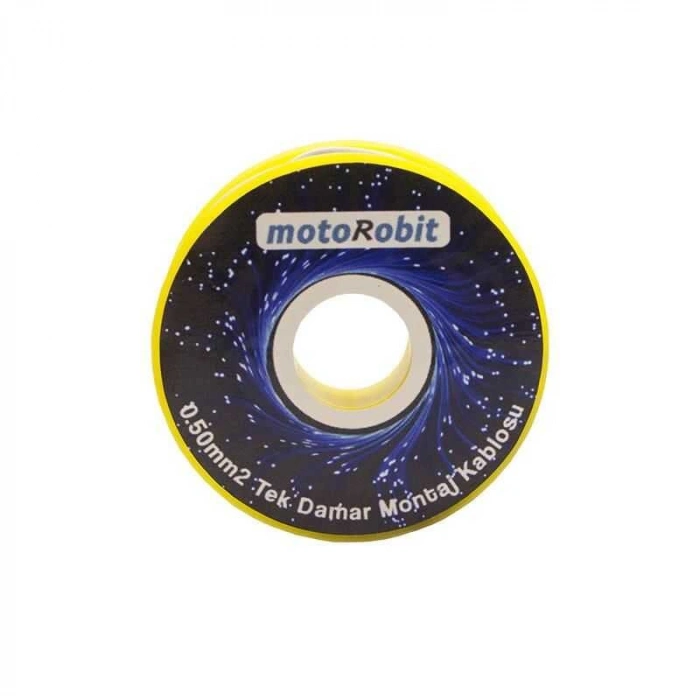 0.50 mm2 Beyaz Tek Damar Montaj Kablosu - 10 Metre