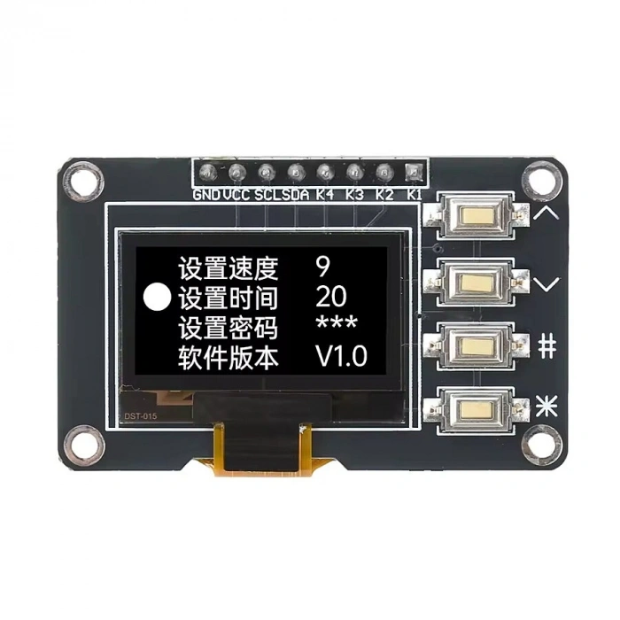 0.96 128x64 SSD1315 4-Butonlu OLED LCD Ekran - Beyaz