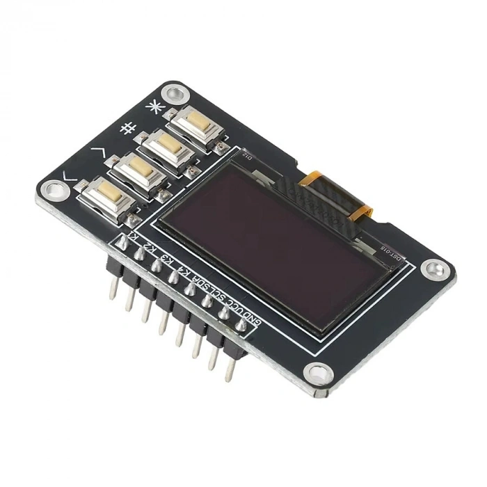 0.96 128x64 SSD1315 4-Butonlu OLED LCD Ekran - Beyaz