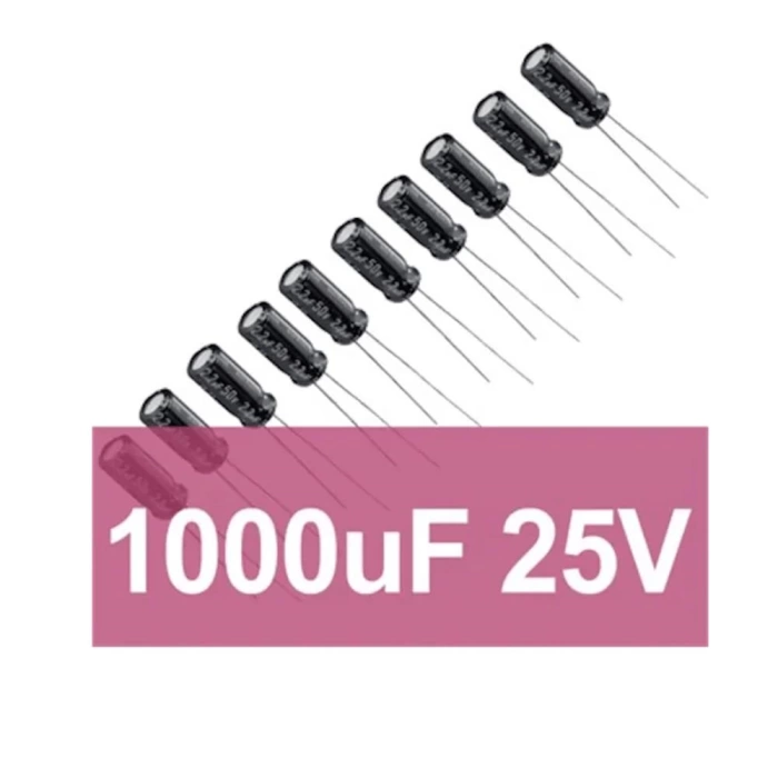 1000uF 25V Elektrolitik Kondansatör (10 Adet)