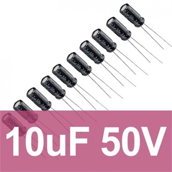 10uF 50V Elektrolitik Kondansatör (10 Adet)