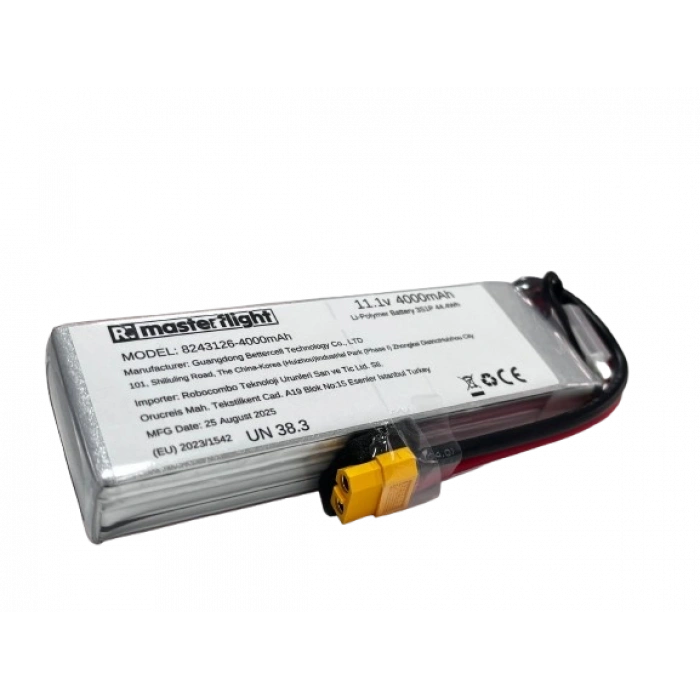 11,1V Li-po Pil 4000mAh 40C 3s Lityum Polymer Batarya
