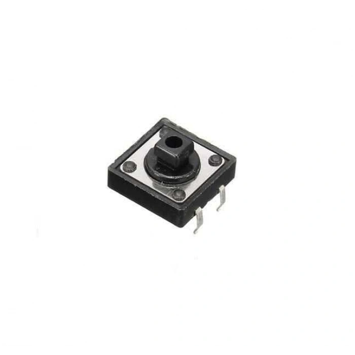 12x12x7.3mm 4 Pinli Siyah Push Buton - Tact Switch