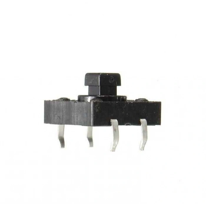 12x12x7.3mm 4 Pinli Siyah Push Buton - Tact Switch