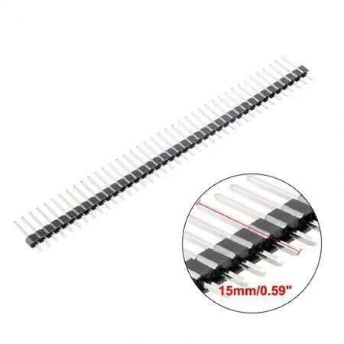1x40 15mm Erkek Header 40 Pin 2.54mm 180 Derece