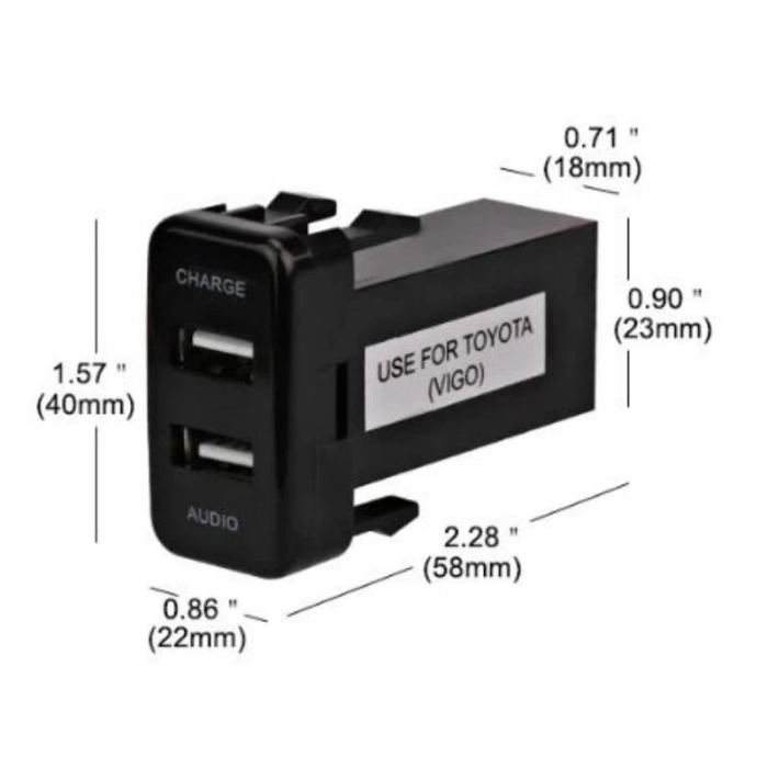2li USB Şarj Soket Paneli - Şarj + Ses