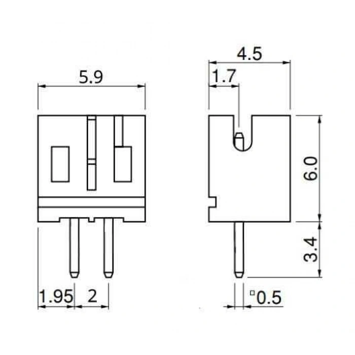 2 Pin JST-PH 2.0 Tunik Konnektör Erkek