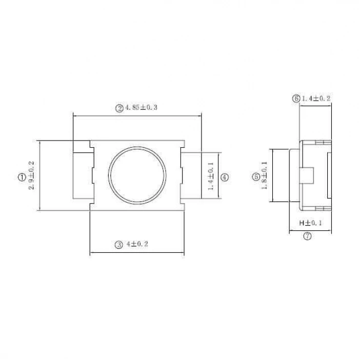2 Pinli 4x3x2mm Buton
