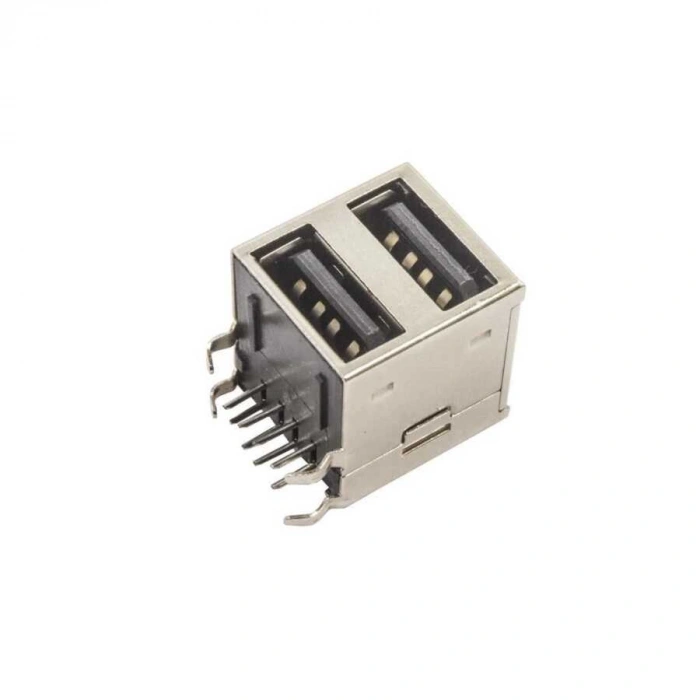 2 Port USB-A 2.0 Dişi Konnektör PCB Tipi