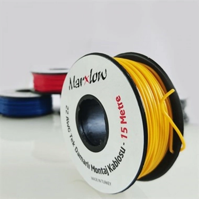 22 AWG Çok Damarlı Montaj Kablosu 15M Sarı