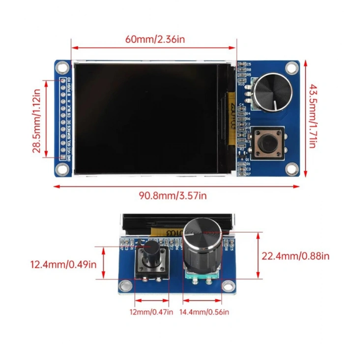 2.4 ST7789 LCD TFT Ekran + EC11 Rotary Encoder Modülü