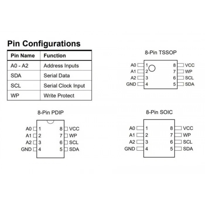 24C64 - DIP8 EEPROM Entegresi