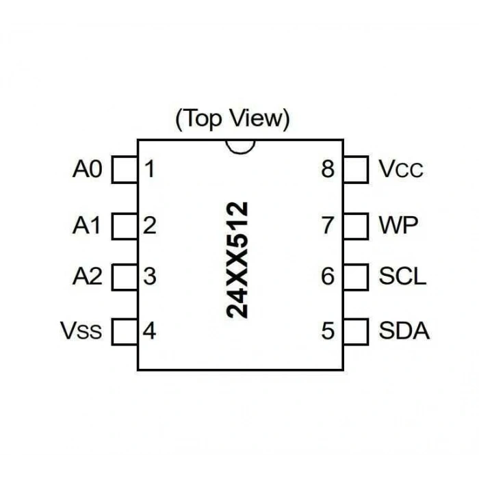 24LC512-I/P DIP-8 400kHz Mikrodenetleyici