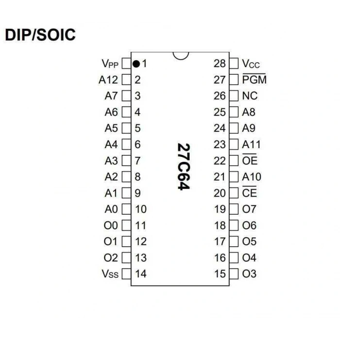 27C64 - FDIP28W EEPROM Entegresi