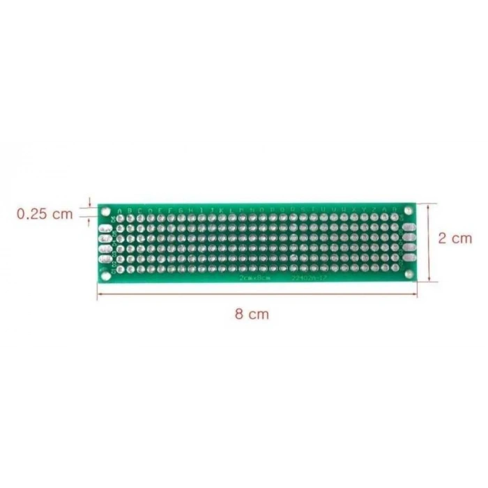 2x8cm Epoxy Çift Taraflı Delikli Plaket