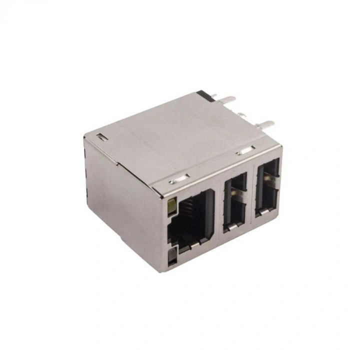 2xUSB-A 2.0 Dişi - 1xRJ45 Dişi Ethernet Port PCB Tipi