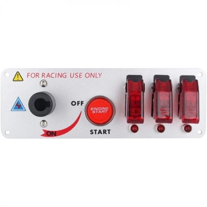 3lü ON-OFF Toggle Switch Panel - Motor Start Butonlu ve Kontak Anahtarlı