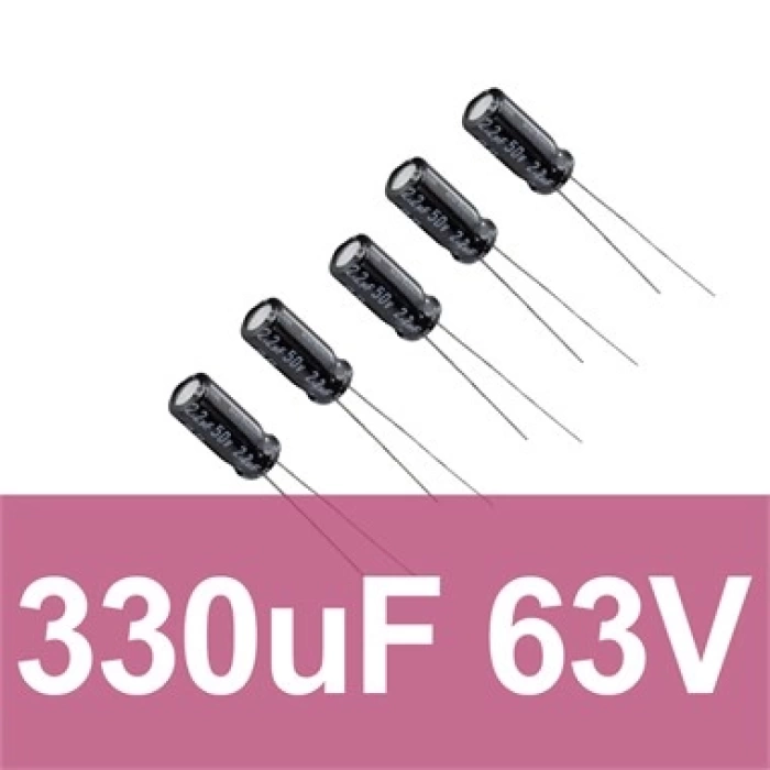 330uF 63V (10 Adet) Elektrolitik Kondansatör