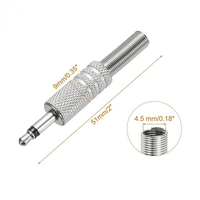 3.5mm Mono Metal Jak - Erkek
