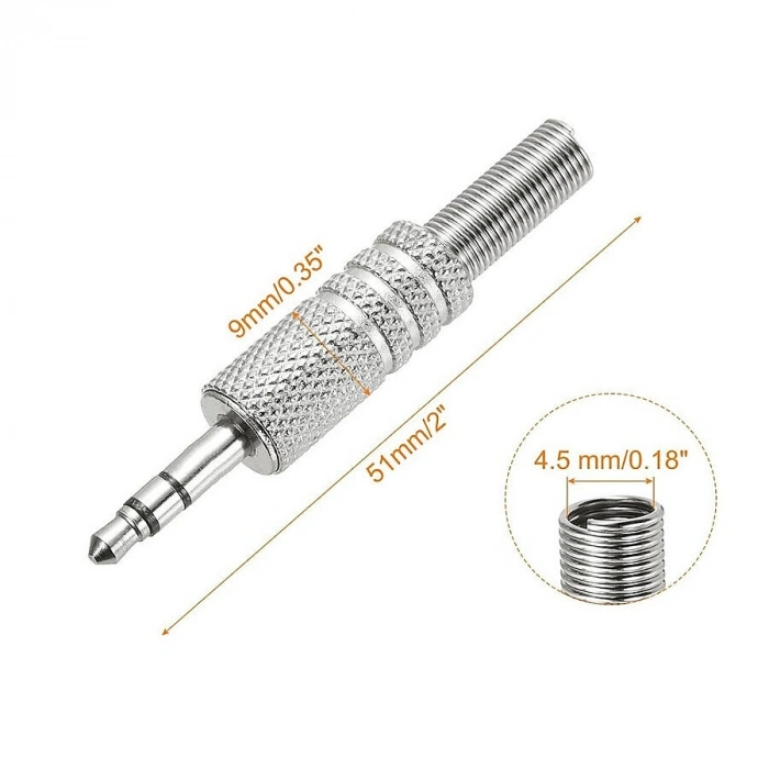 3.5mm Stereo Metal Jak - Erkek