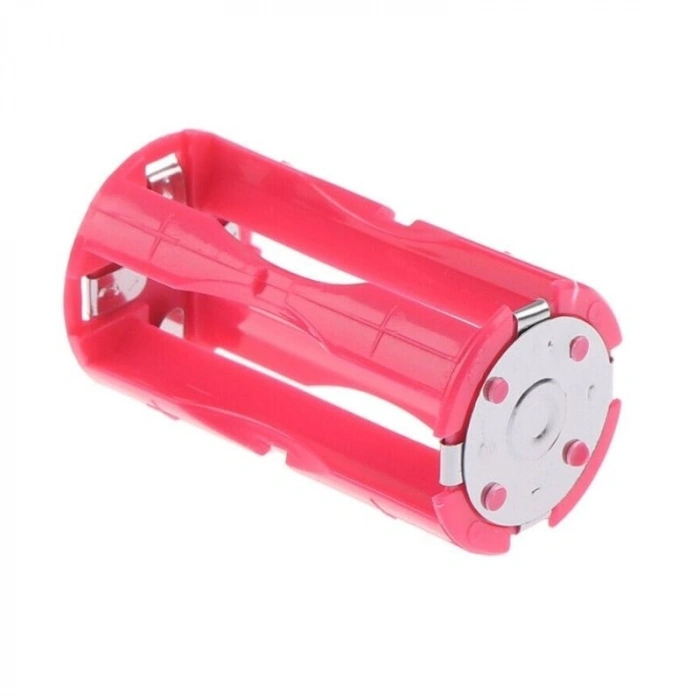 4lü AAA Pil Yuvası - 1.5V Paralel C-Tip Pil Dönüştürücü Pembe