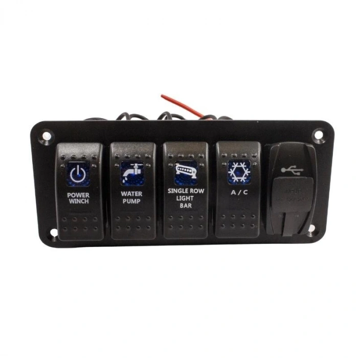4lü ON-OFF Işıklı Anahtar Switch Panel 2x 5V 3.1A USB