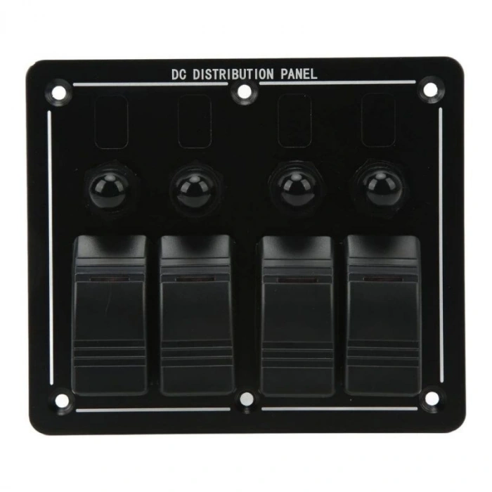 4lü ON-OFF Kırmızı Işıklı Anahtar Switch Panel - Aşırı Akım Korumalı