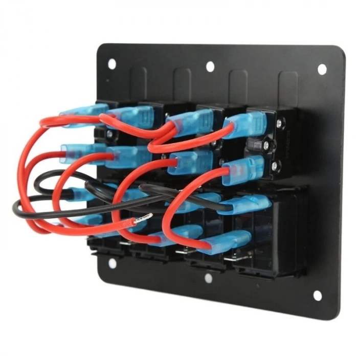 4lü ON-OFF Kırmızı Işıklı Anahtar Switch Panel - Aşırı Akım Korumalı