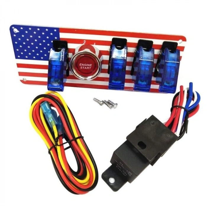4lü ON-OFF Toggle Switch Panel - Motor Start Butonlu