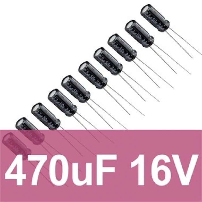 470uF 16V Elektrolitik Kondansatör (10 Adet)