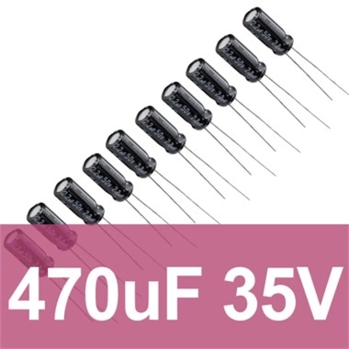 470uF 35V Elektrolitik Kondansatör (10 Adet)