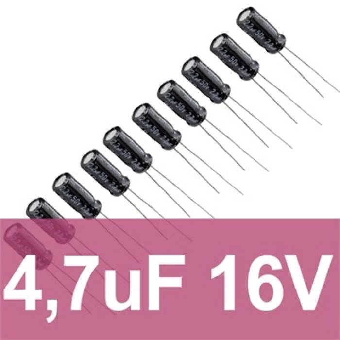 4.7uF 16V Elektrolitik Kondansatör (10 Adet)