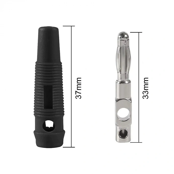 4mm 32A Erkek Banana Konnektör - Siyah