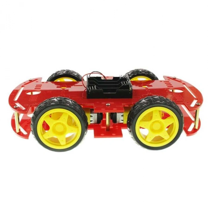 4WD Kırmızı Şase Tekerlekli Araba Kiti