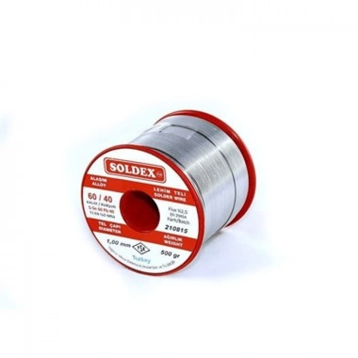 500 g 1 mm Soldex Sn60 Pb40 Kurşunlu Lehim Teli (%60 Kalay / %40 Kurşun)