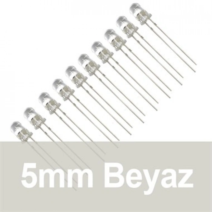 5mm Şeffaf Beyaz Diyot LED