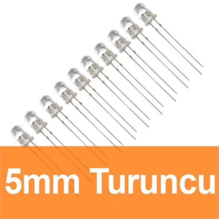 5mm Şeffaf Turuncu LED (10 Adet)