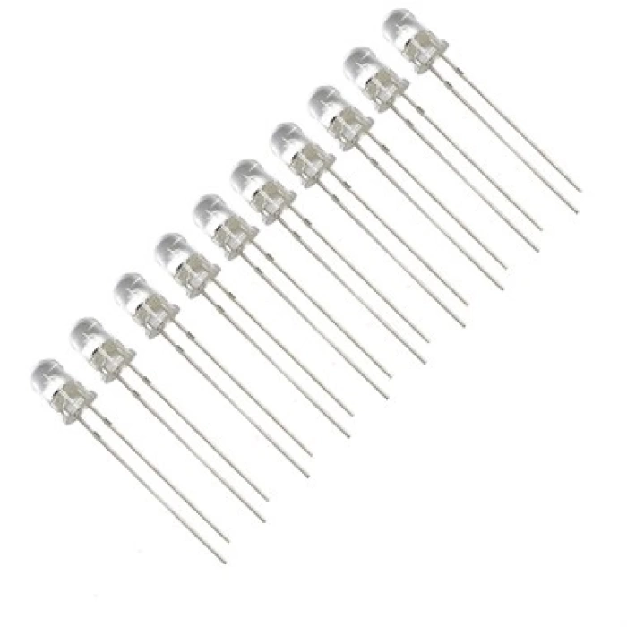 5mm Şeffaf Yeşil Diyot LED (10 Adet)