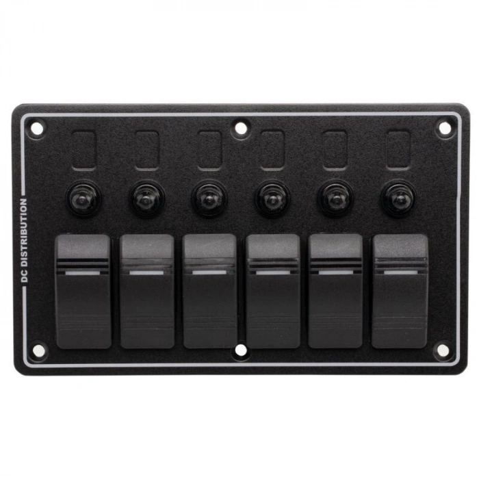6lı ON-OFF Kırmızı Işıklı Anahtar Switch Panel - Aşırı Akım Korumalı