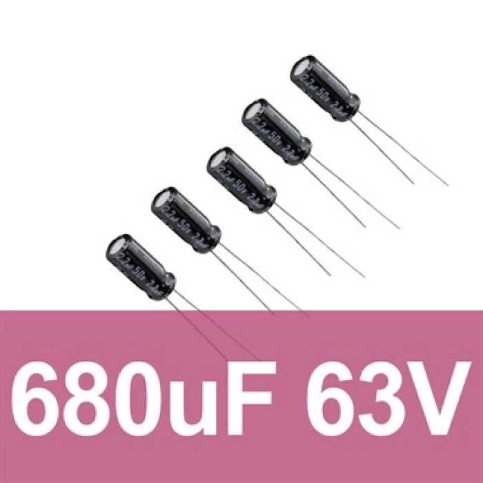 680uF 63V (10 Adet) Elektrolitik Kondansatör