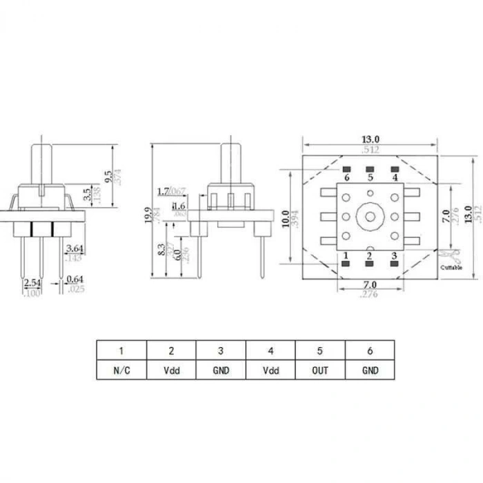 6847A 3.3V 0kPa - 40kPa Basınç Sensörü Verici Modülü