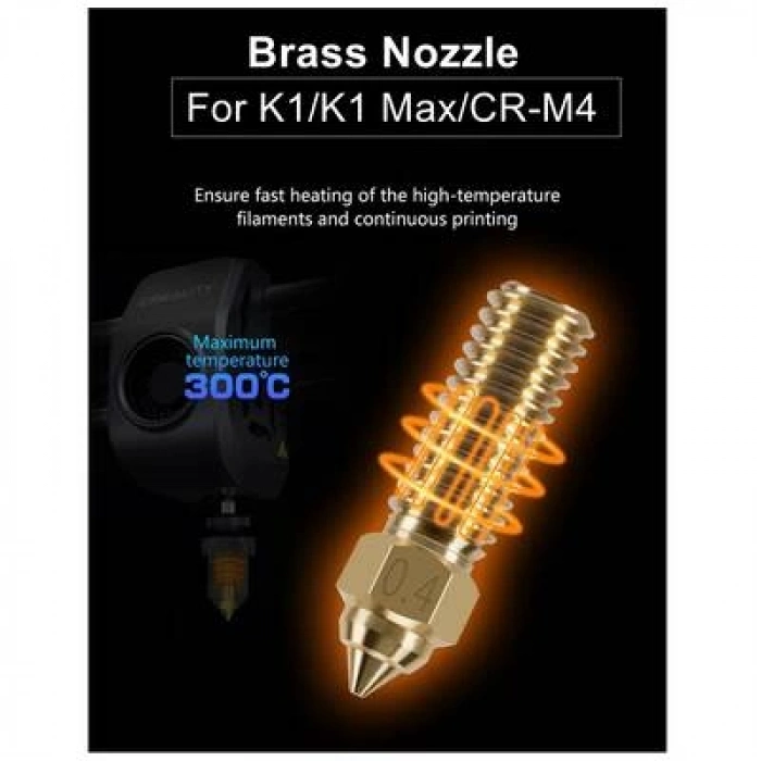 0.4mm Creality K1, K1 Max, CR-M4 Pirinç Nozzle